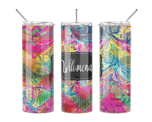 Colorful Retro Print 20 oz Skinny Tumbler