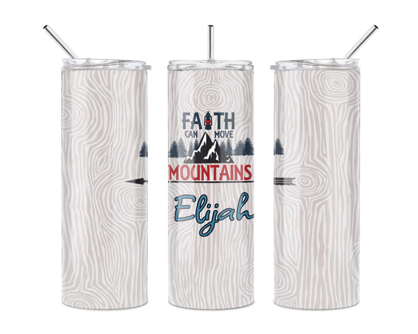 Faith Can Move Mountains 20 oz Skinny Tumbler
