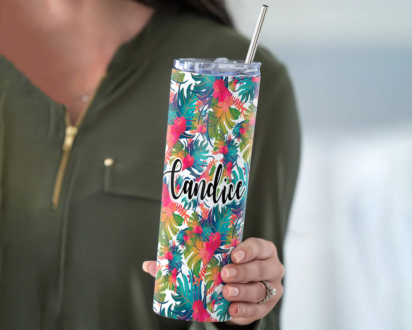Tropical Ferns 20 oz Skinny Tumbler