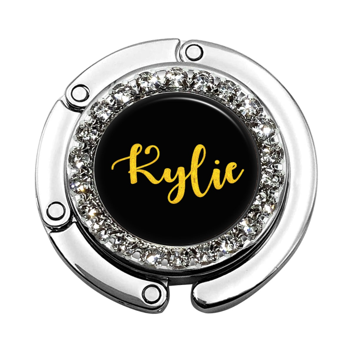 a black and gold plate with a name on it