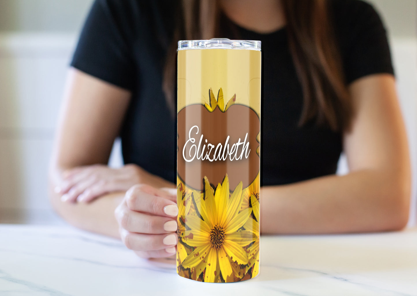 Bronze Sunflower 20 oz Skinny Tumbler