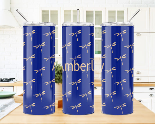 20 Oz Skinny Tumbler | Custom Name Vacuum Insulated Cup – Hot and Cold Thermal Drink Container