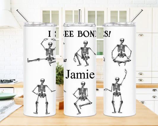 20 Oz Skinny Tumbler - Personalized Stainless Steel Cup With Non Slip Base