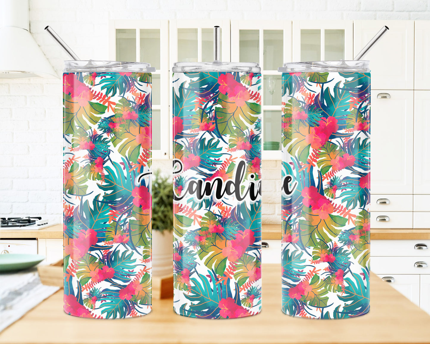 Tropical Ferns 20 oz Skinny Tumbler