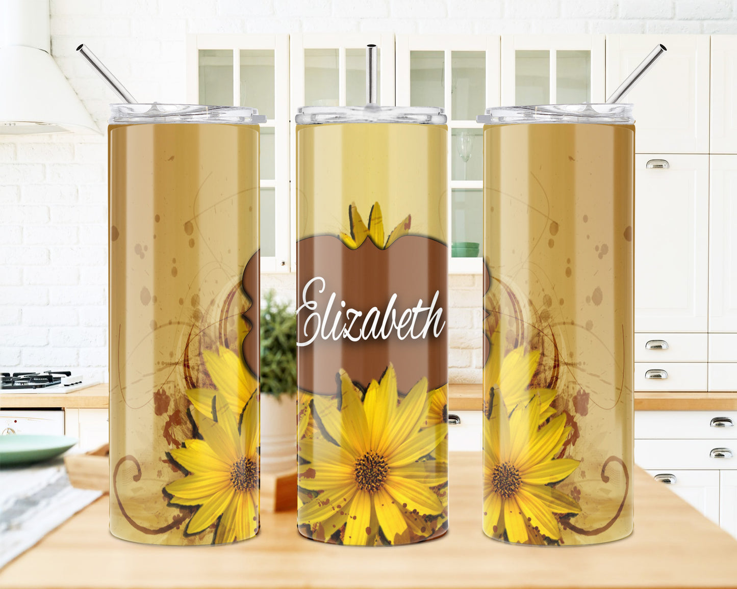 Bronze Sunflower 20 oz Skinny Tumbler