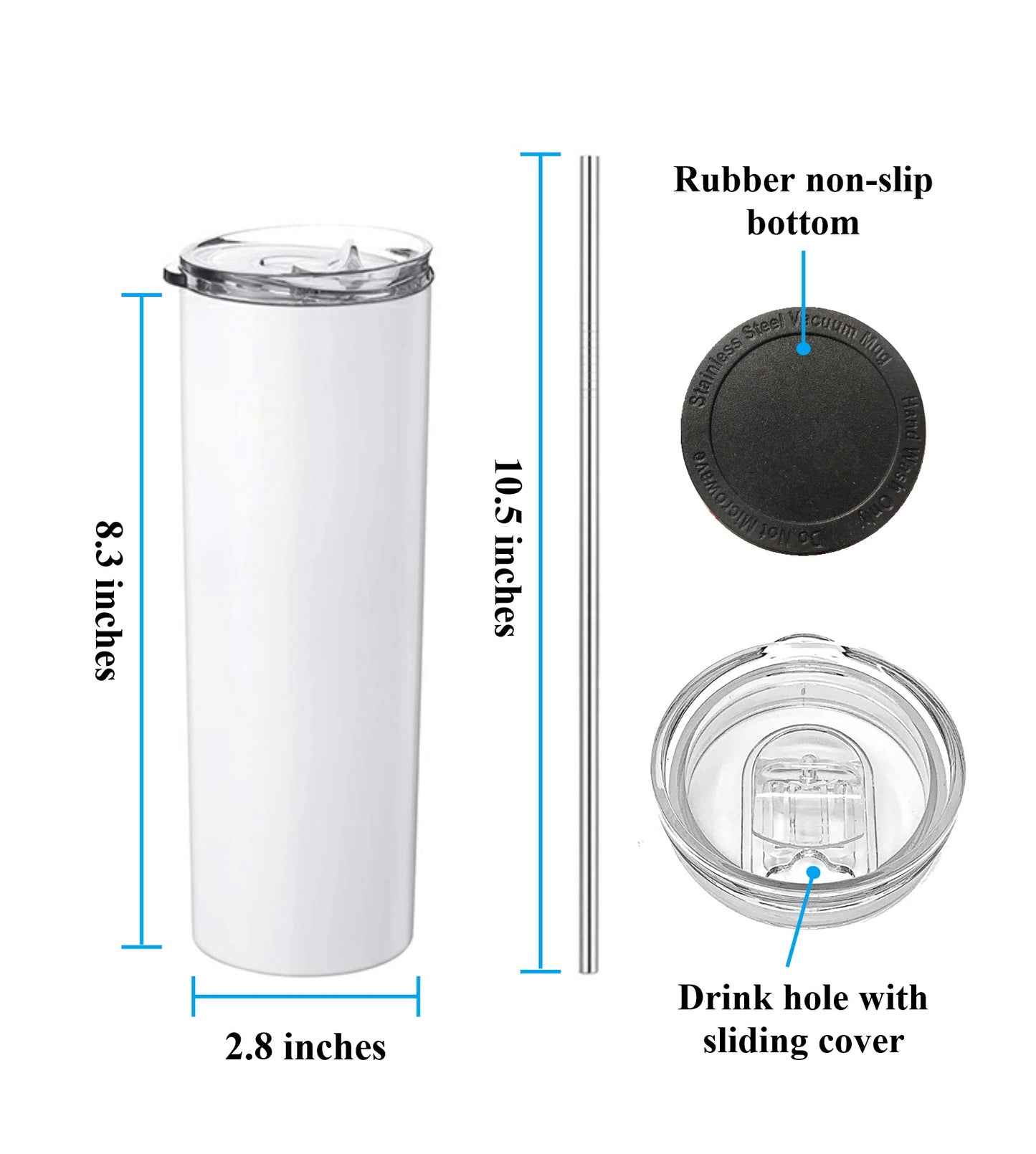 20 Oz Skinny Tumbler – Personalized Vacuum Insulated Drinkware With Custom Name