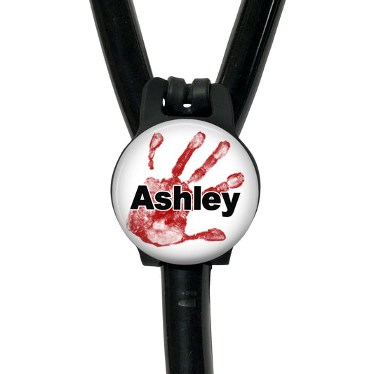 Bloody Handprint Stethoscope Id Name Air Tag Holder Personalized