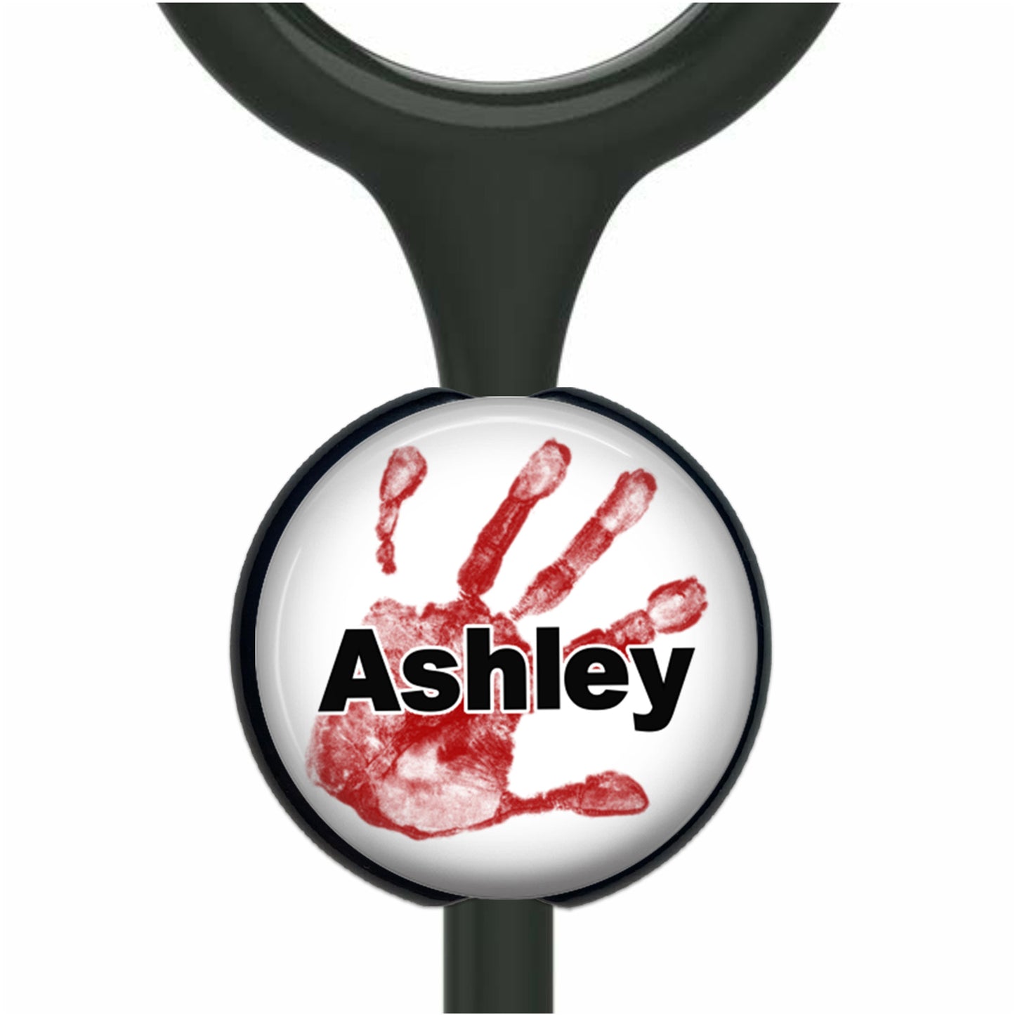 Bloody Handprint Stethoscope Id Name Tag Personalized