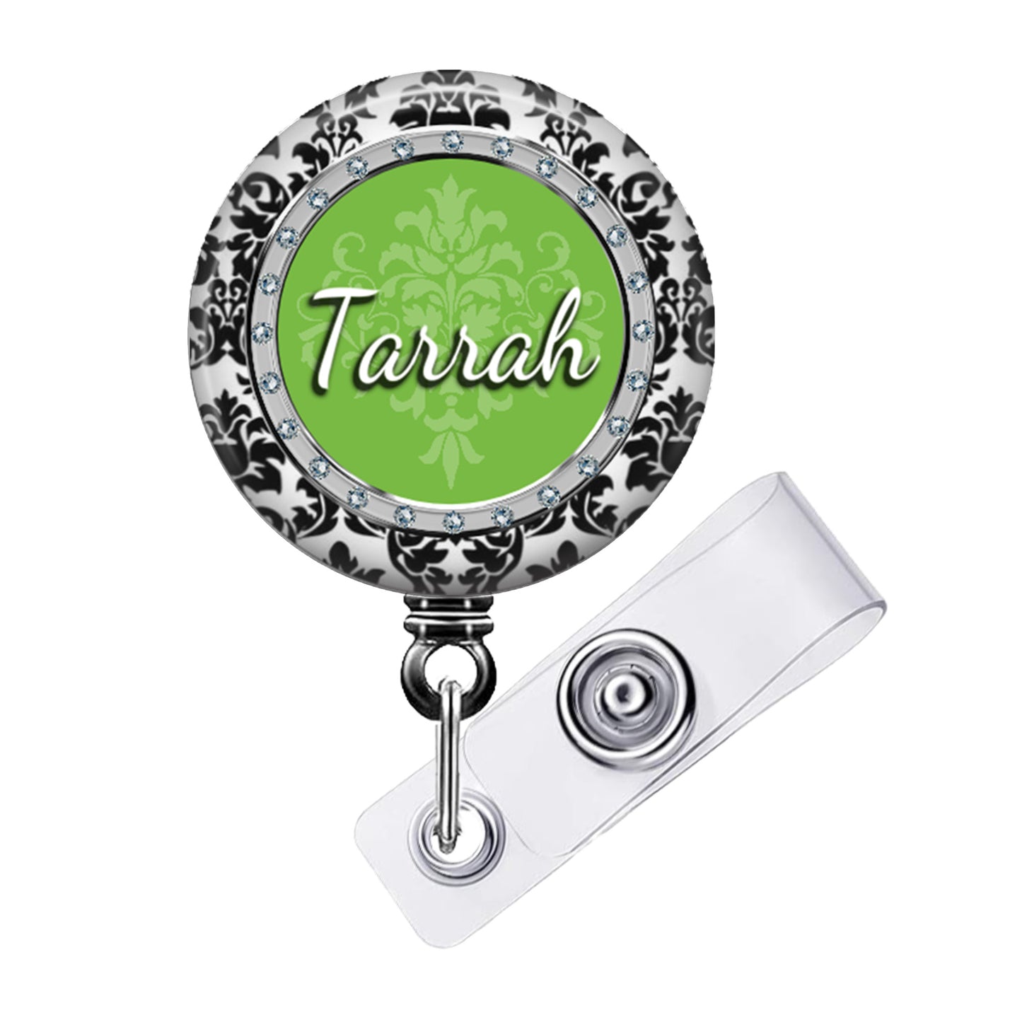 Colorful Damask Retractable ID Badge Reel Holder