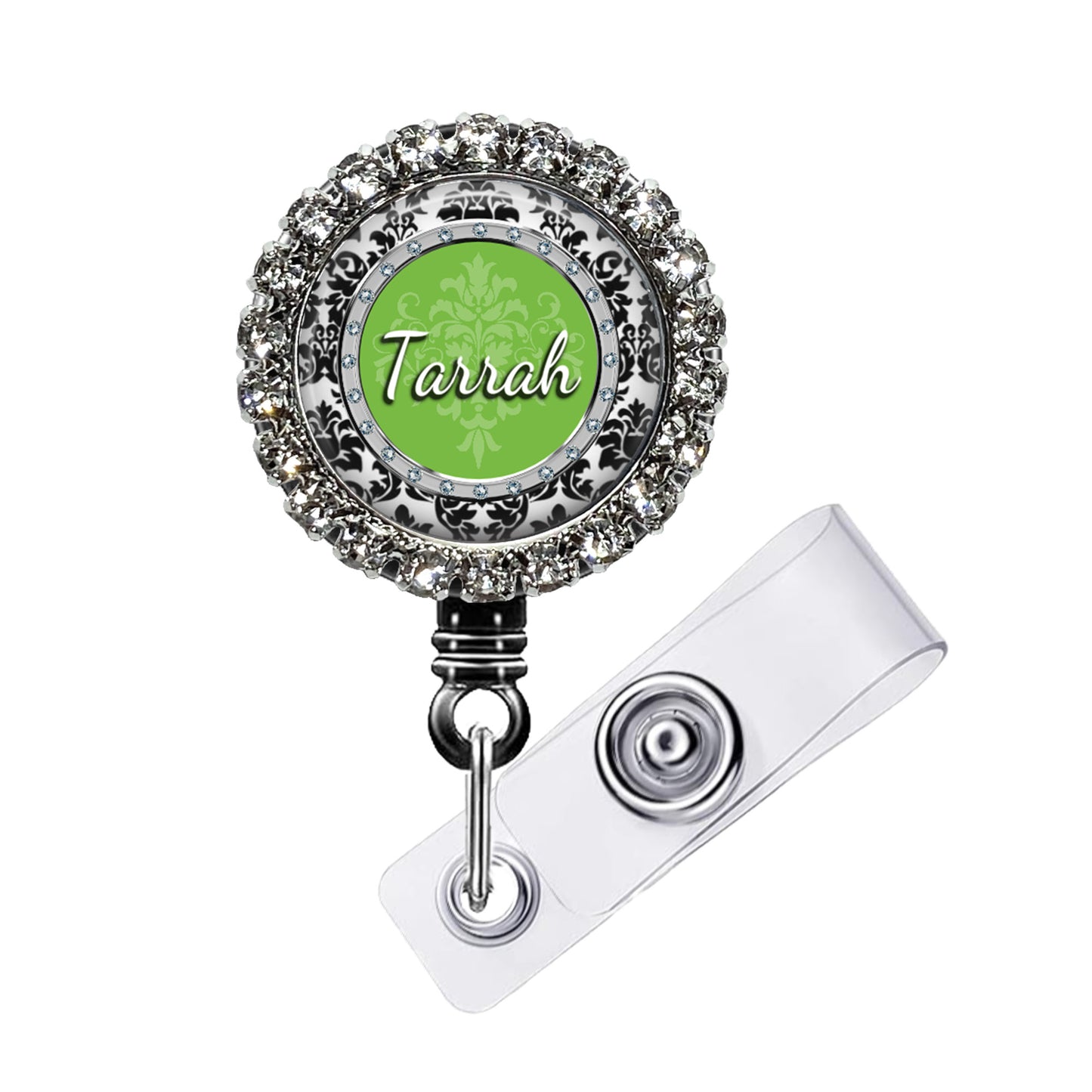 Colorful Damask Retractable ID Badge Reel Holder