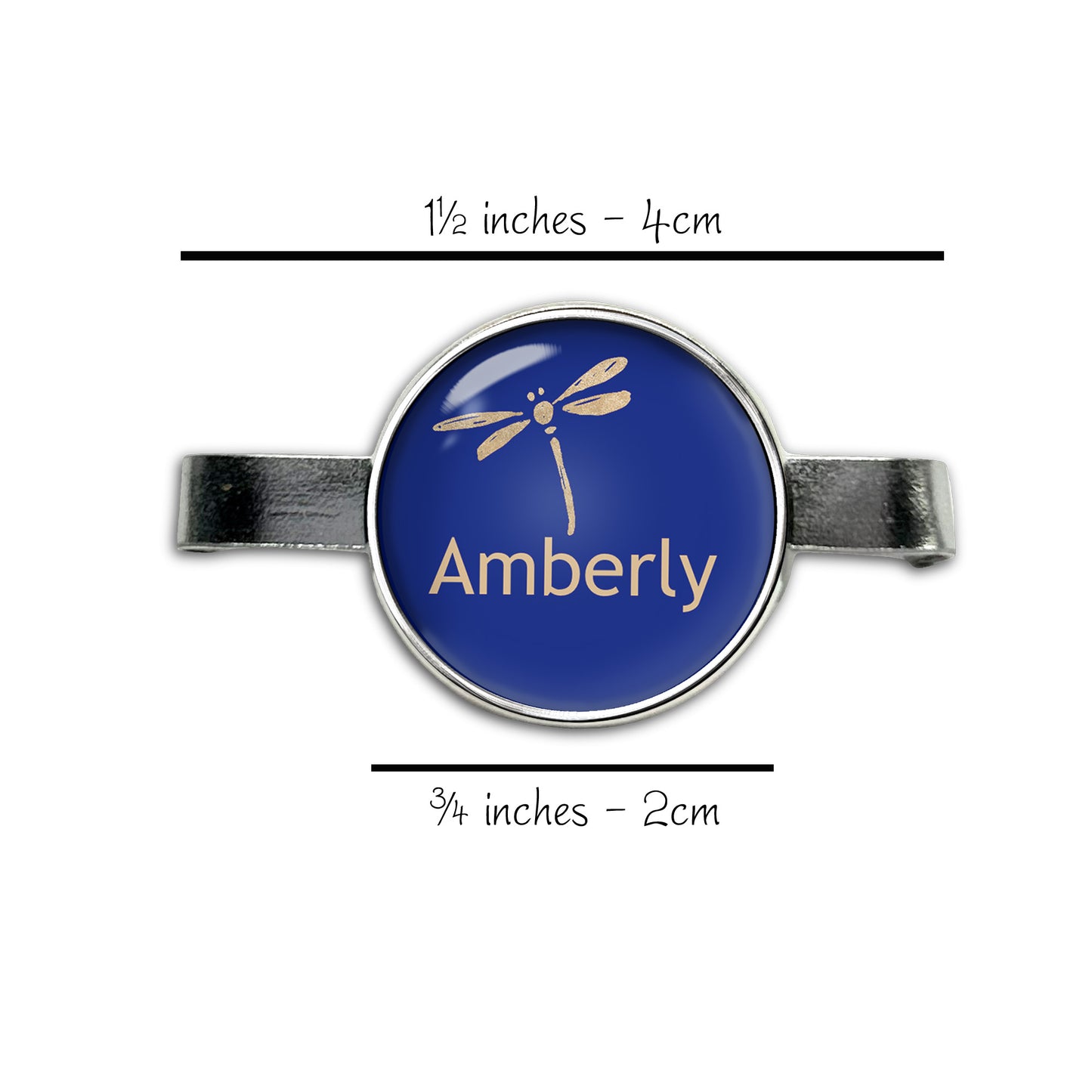 Midnight Blue Dragonfly Stethoscope Id Name Tag Charm Personalized