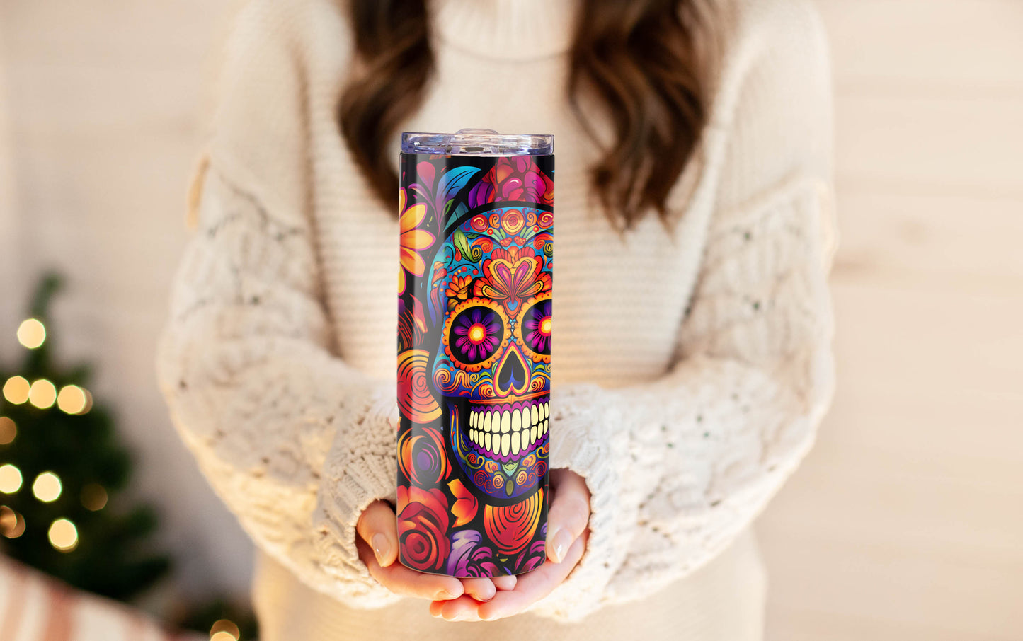 Calaveras Sugar Skull 20oz Skinny Tumbler