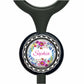 A black stethoscope with a round, floral-designed charm attached to it, displaying the name "Sophia".