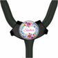 A black stethoscope with a round, personalized nameplate attached to it.