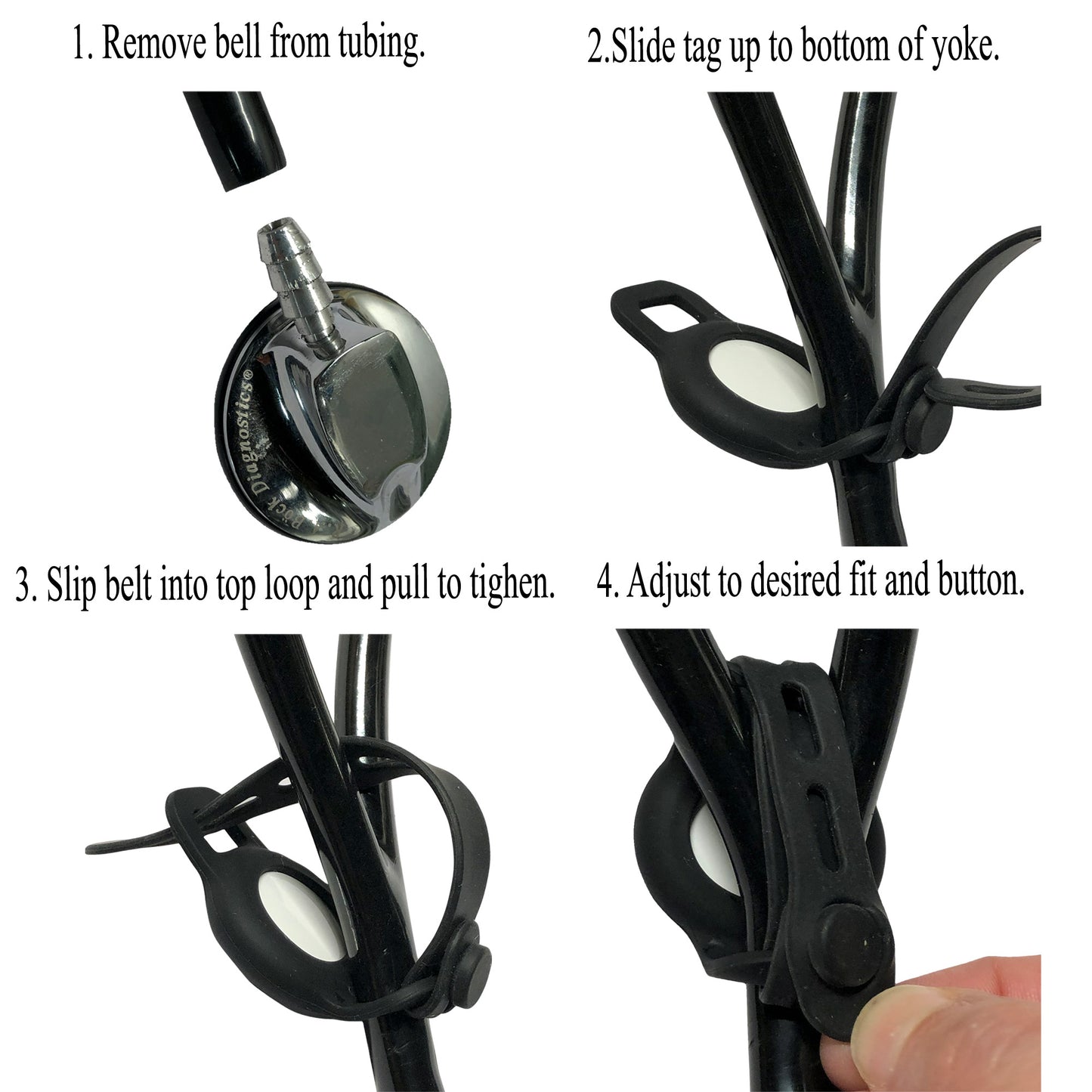 EKG Heart Stethoscope Id Air Tag Holder Personalized - 10 Design Colors