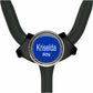 A stethoscope with a personalized name badge on it.