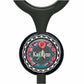 A black stethoscope with a colorful, decorative charm featuring a red flower and the name 'Kai Lynn' on it.