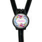A personalized name badge with a floral design and the name "Sophia" printed on it.