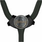 A black stethoscope with a silver circular badge that says "Jeanne" on it.