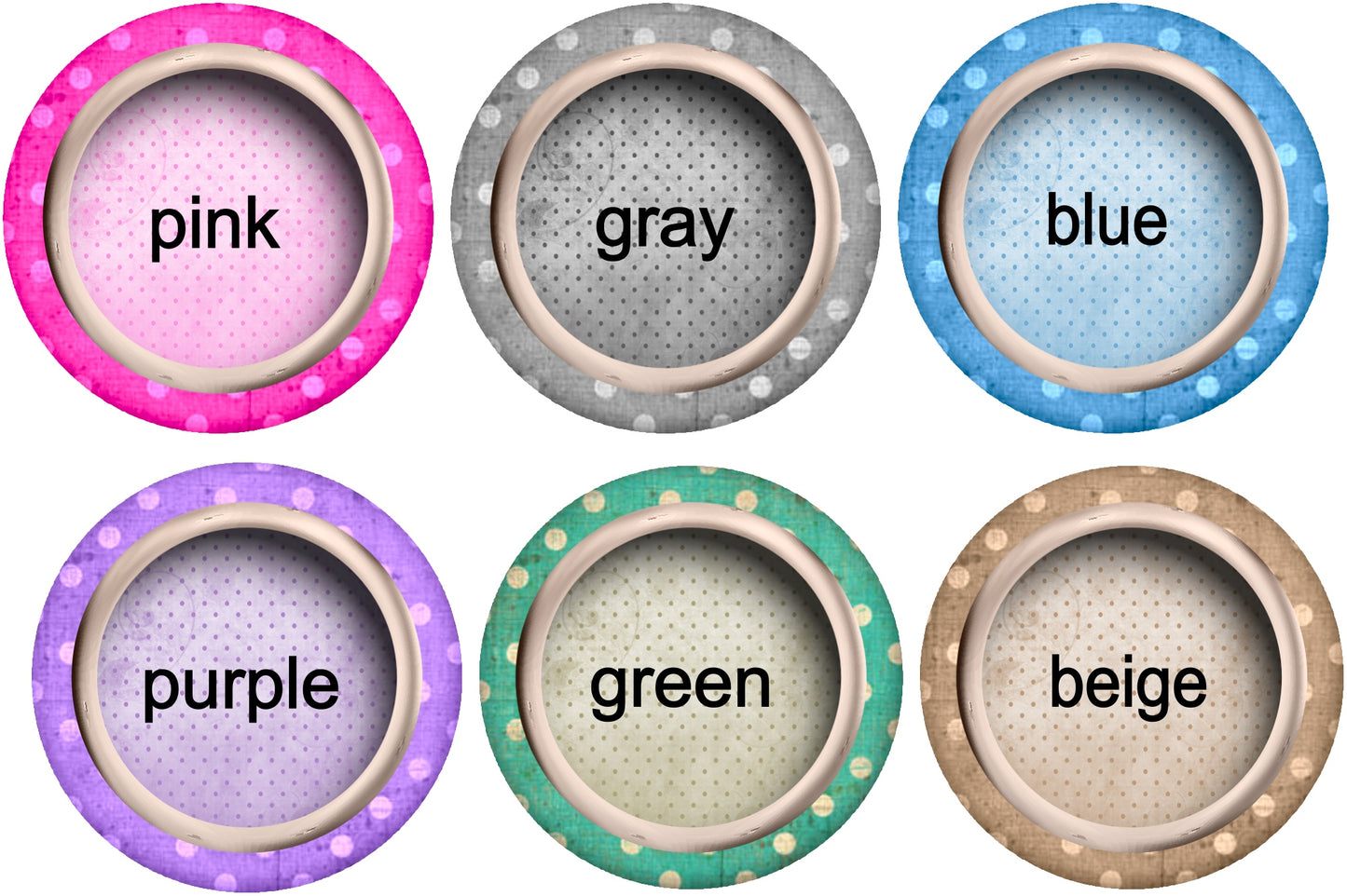 6 Color Polka Dots Name Purse Hanger - Women's Bag Hanger for Table or Desk