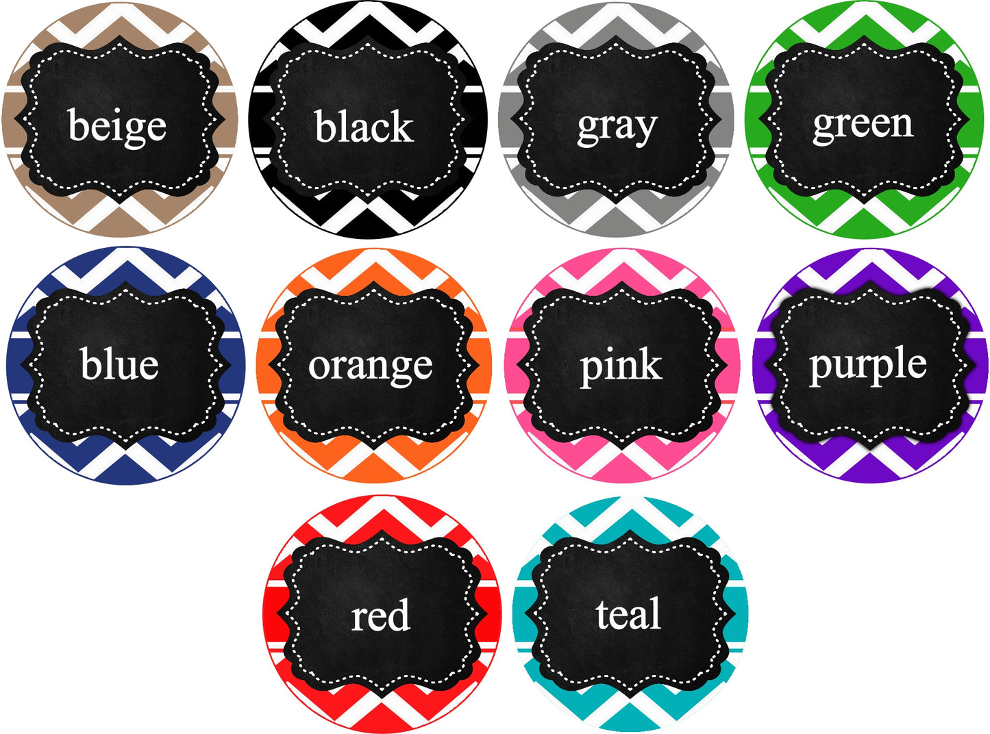 Chevron Stripes (10 Colors) Retractable ID Badge Reel Holder