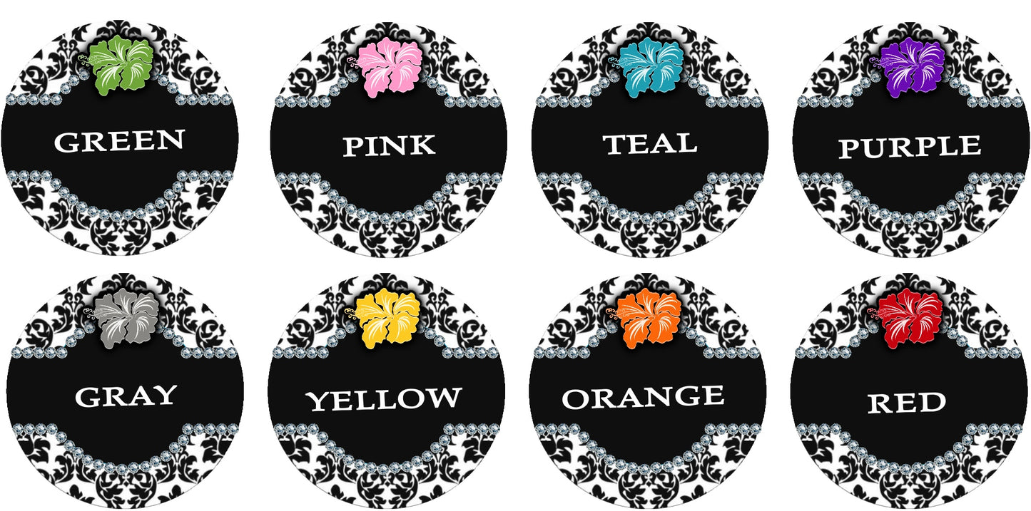 Flower Damask (8 Colors) Retractable ID Badge Reel Holder