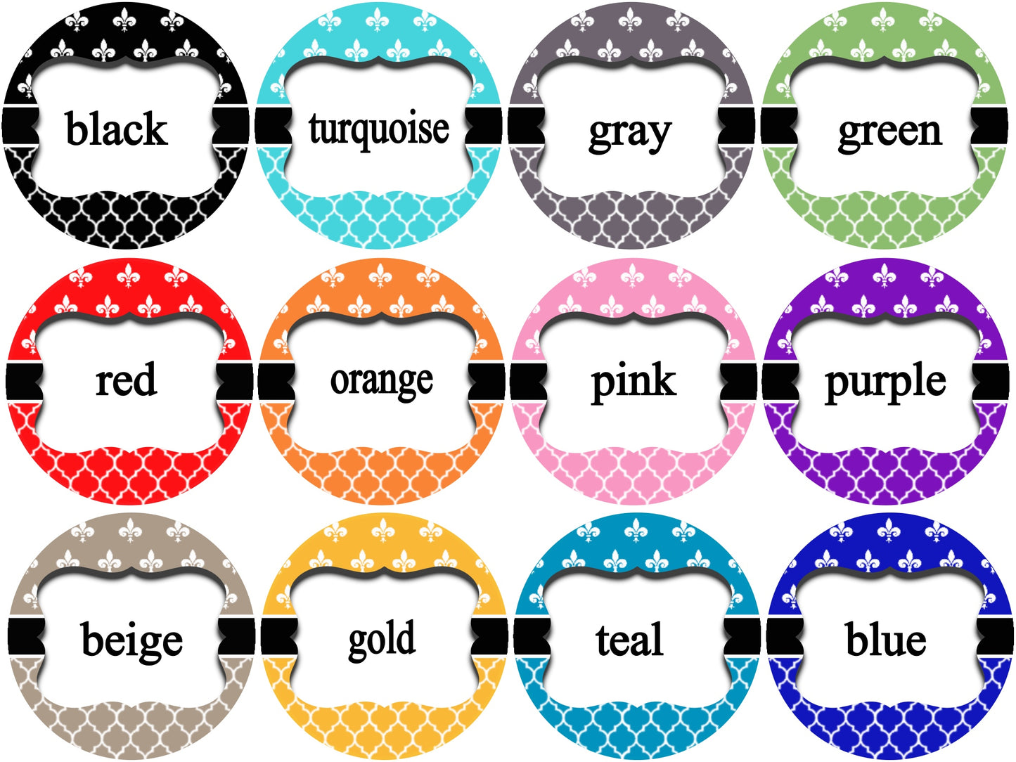 12 Color Fleur De Lis Name Purse Hanger - Women's Bag Hanger for Table or Desk