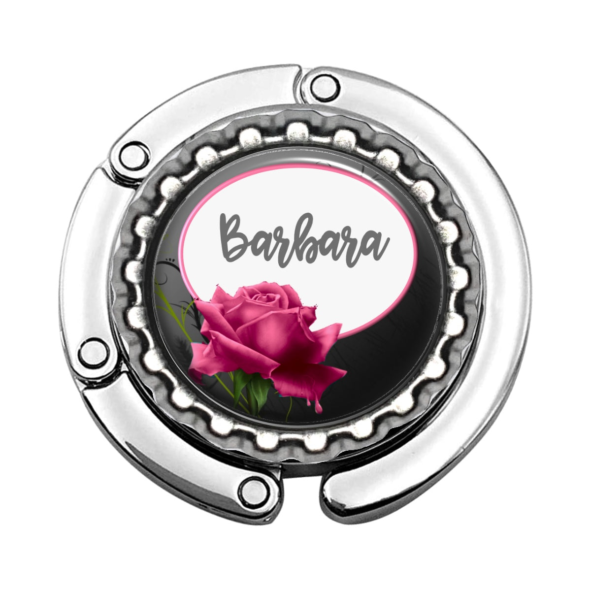 a bottle cap with a pink rose on it