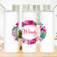 Pink Floral 20 oz Skinny Tumbler