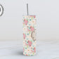 Pink Farmhouse Floral 20 oz Skinny Tumbler