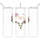 Floral Deer Skull 20 oz Skinny Tumbler