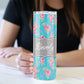 Turquoise Wood & Floral 20 oz Skinny Tumbler