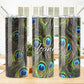 Green Peacock Feathers 20 oz Skinny Tumbler