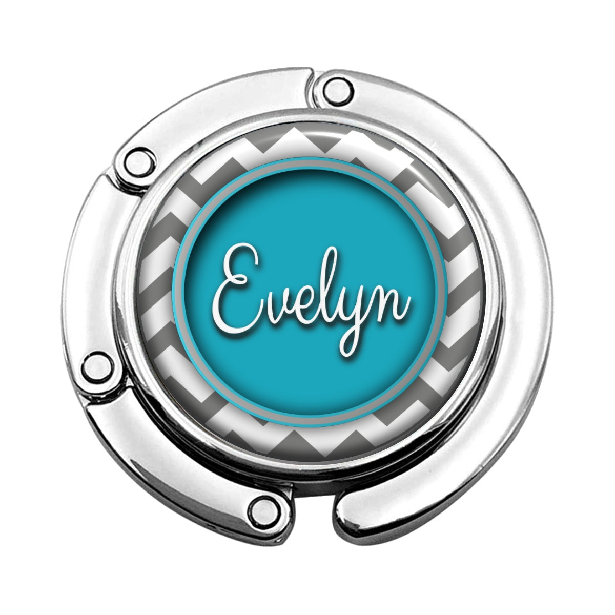 a blue circle with the word evelyn on it