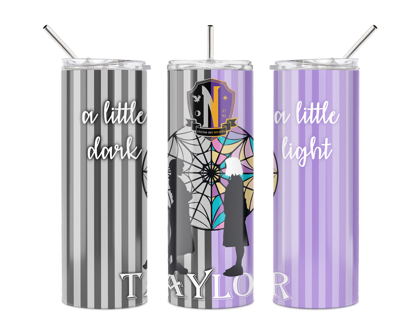 Wednesday Addams A Little Dark/Light 20oz Skinny Tumbler