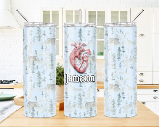 Forest Heart 20 oz Skinny Tumbler