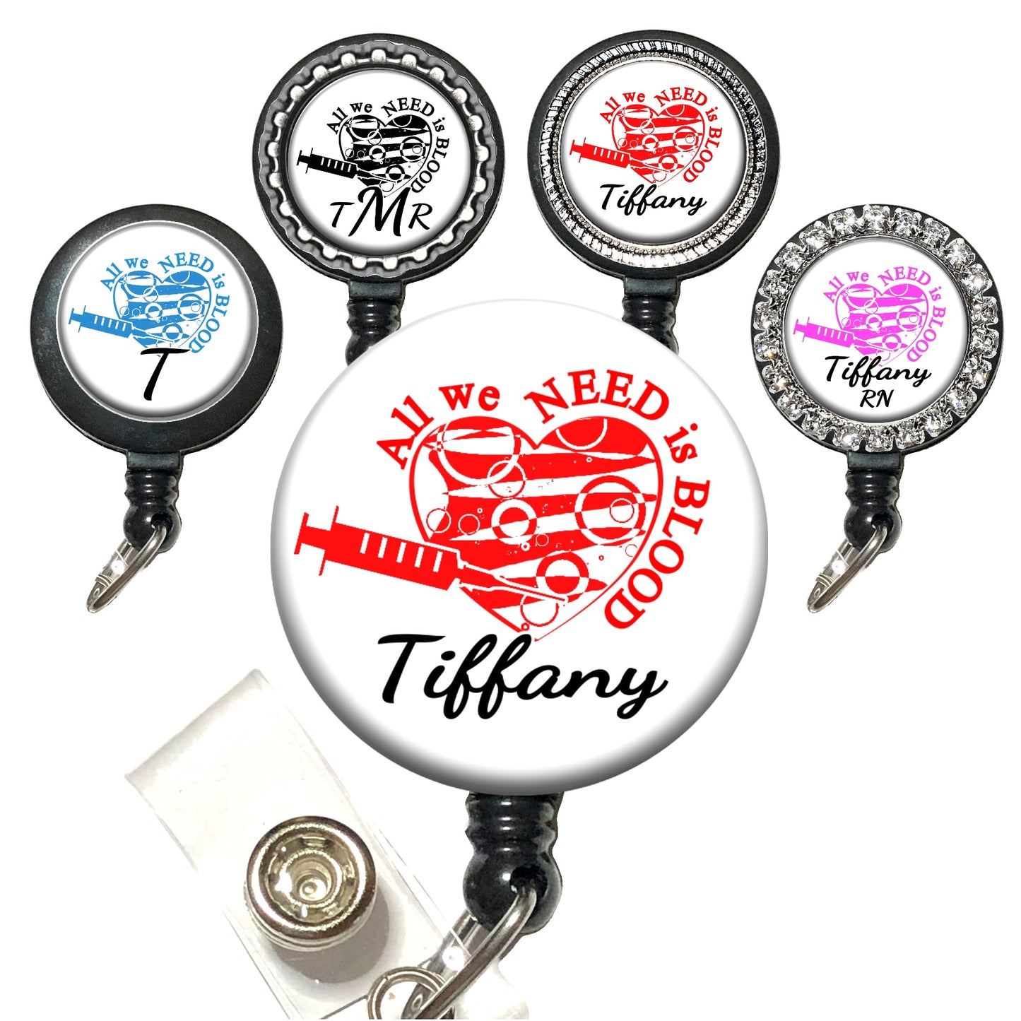 All We Need is Blood (6 choices) Retractable ID Badge Reel Holder