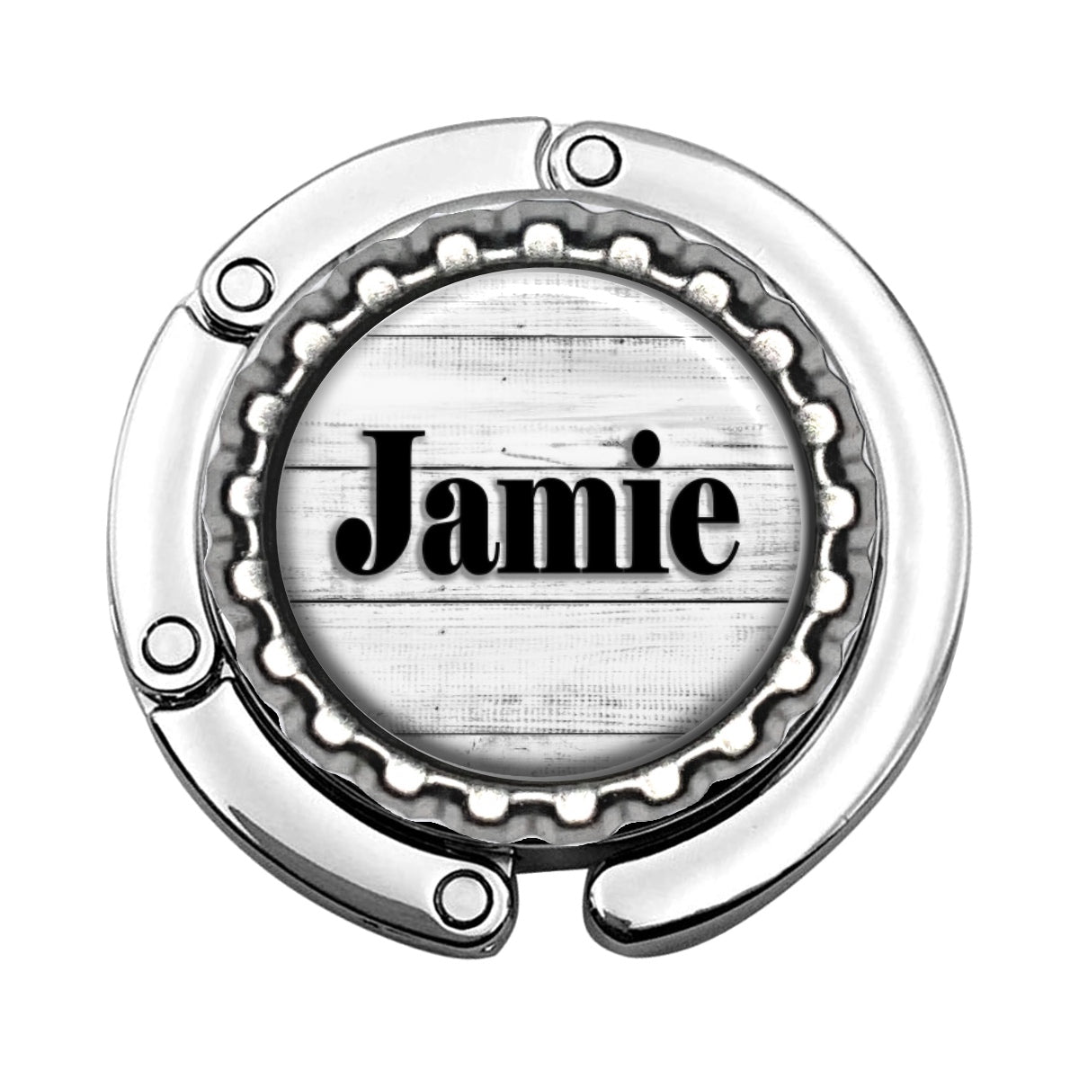 a metal object with the word jamie on it