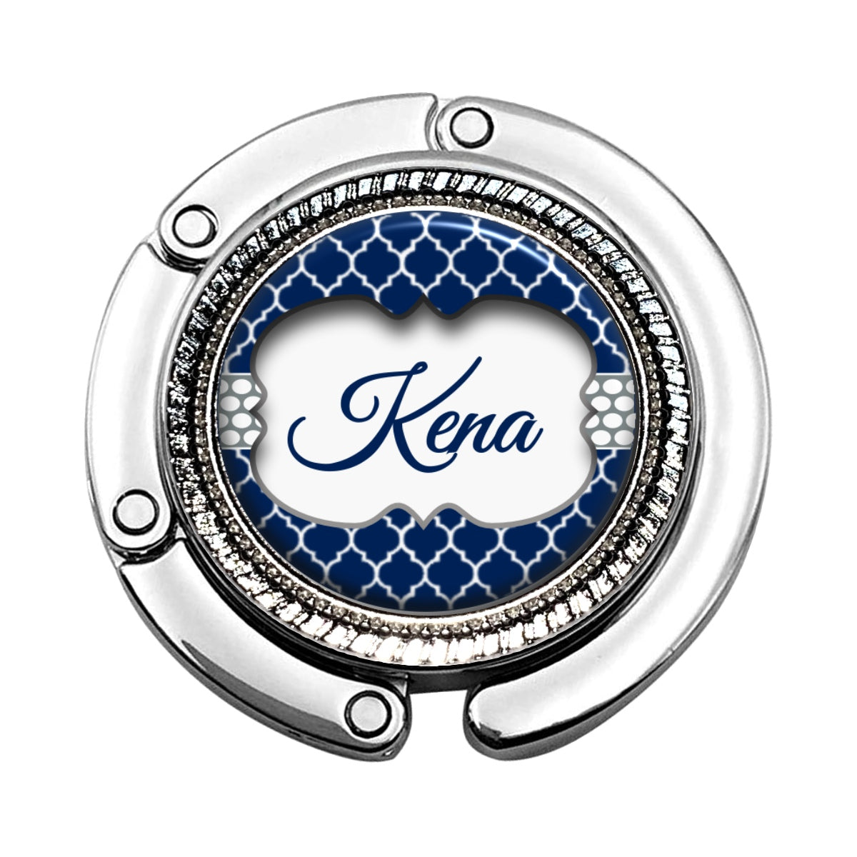 a round metal object with the word kena on it