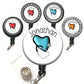 Stethoscope Heart (10 colors) Retractable ID Badge Reel Holder