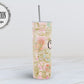 Pastel Gold Floral 20 oz Skinny Tumbler