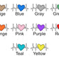 EKG Heart Script Font (10 choices) Retractable ID Badge Reel Holder