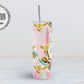 Pink Floral 20 oz Skinny Tumbler