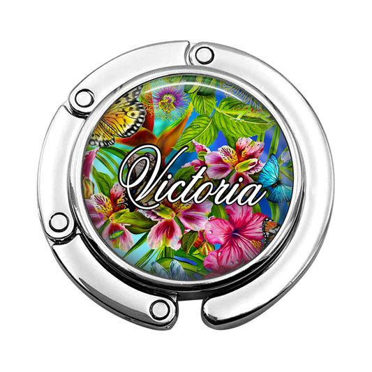 a picture of a flower with the word victoria on it
