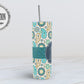 Teal Paisley 20 oz Skinny Tumbler