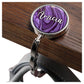 Custom Purple Agate Marble Foldable Purse Hook - Women's Bag Hanger for Table or Desk